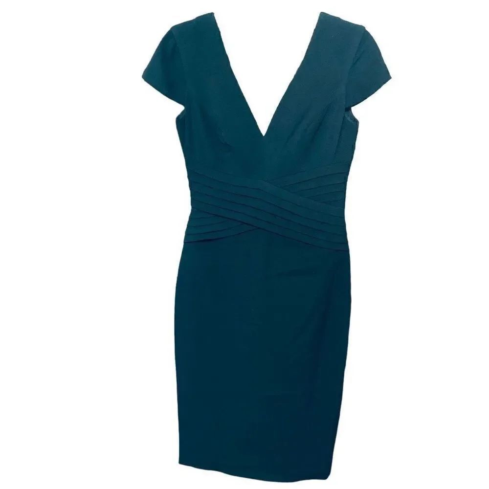 Dress The Population Dress Womens XS Dolores Cap Sleeve Stretch Hunter Green